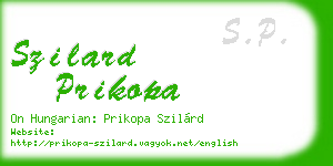 szilard prikopa business card